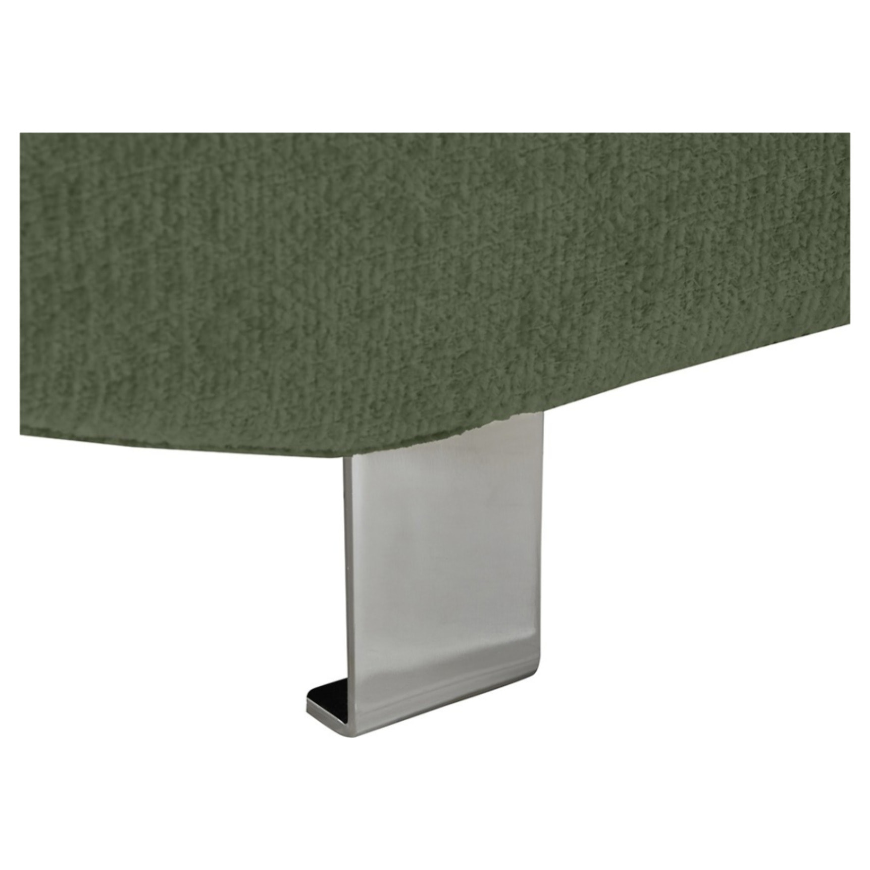 Margaux - Canapé d'angle gauche 5 places convertible avec coffre et têtières réglables en velours texturé - Vert