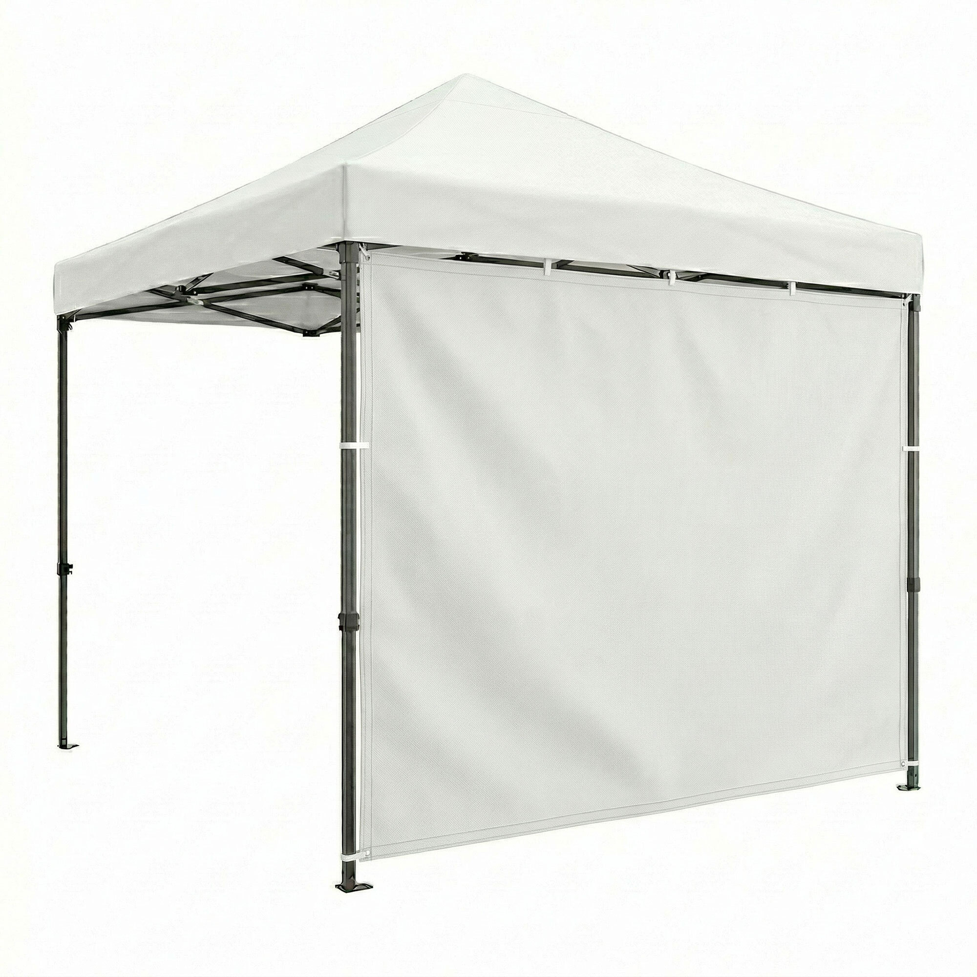 Telo laterale per gazebo da giardino. Telo di ricambio in PVC con velcro. Colore Bianco 300X200H cm