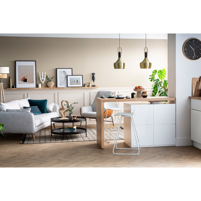 Tabourets de bar design blancs H65 cm (lot de 2) ELLA