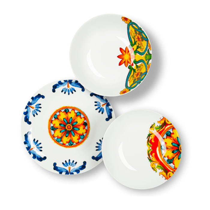 Service de table 18 pièces Excelsa – Messina, Porcelaine Multicolore