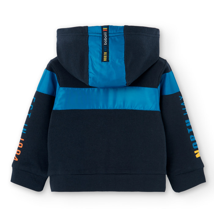 Chaqueta felpa combinada de bebé niño