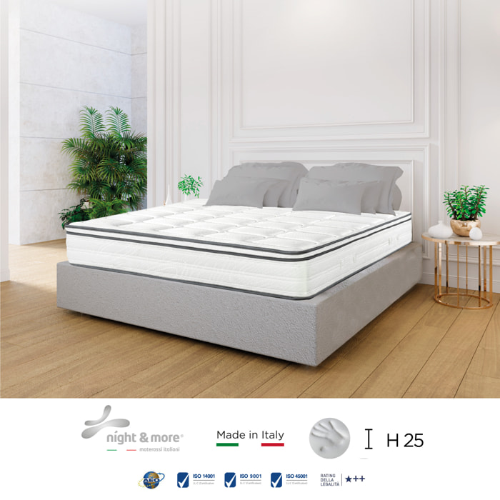 "Volare" H25 cm 180x200 coppia guanciali Memory OMAGGIO 2cm memory foam