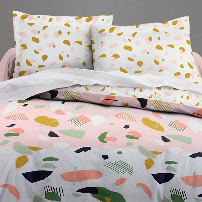 Parure housse de couette 3pcs 100% coton 57fils marbree