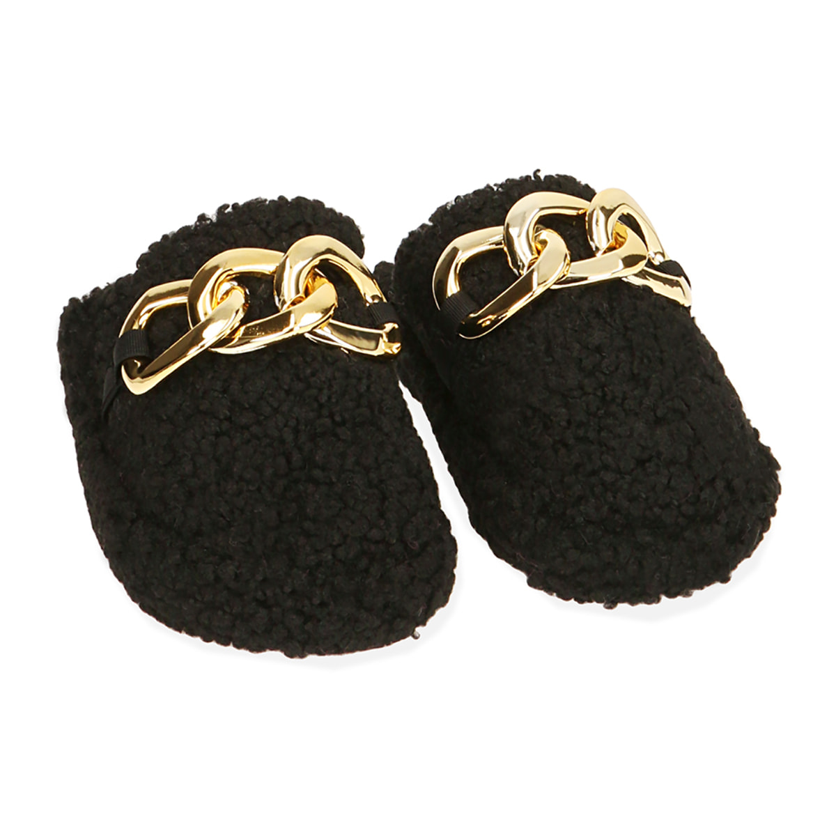 Pantuflas negras con maxicadena