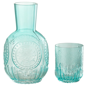 J-Line carafe + verre Maya - verre - turquoise