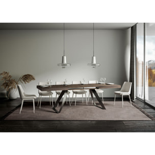 Table extensible 90x200/460 cm Proxy Noyer cadre Anthracite