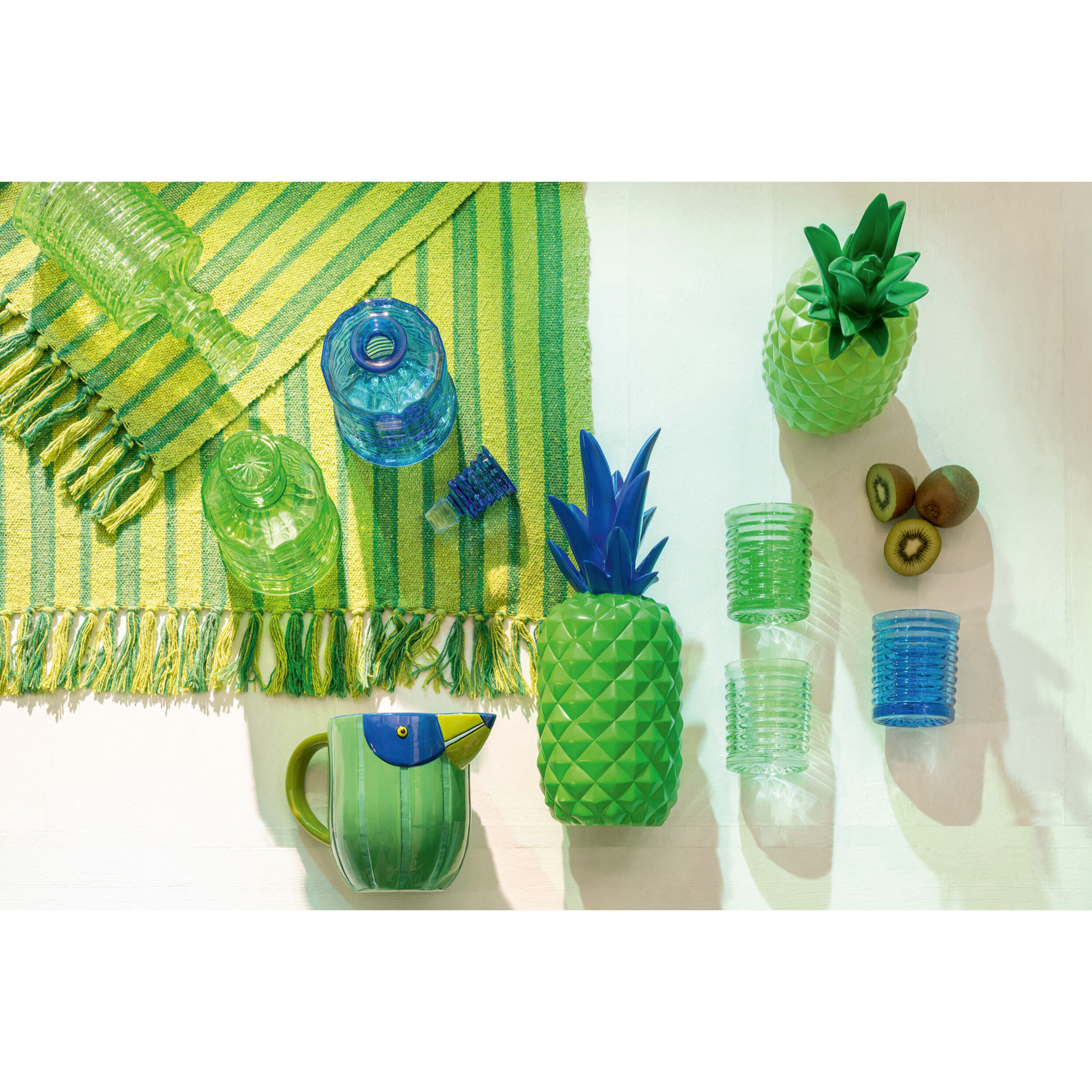 J-Line Carafe Cotelé - verre - vert