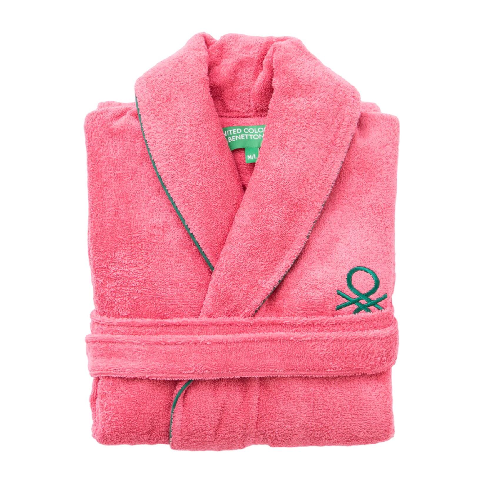 Albornoz 420gsm 100% algodon c/ logo bordado rosa core benetton