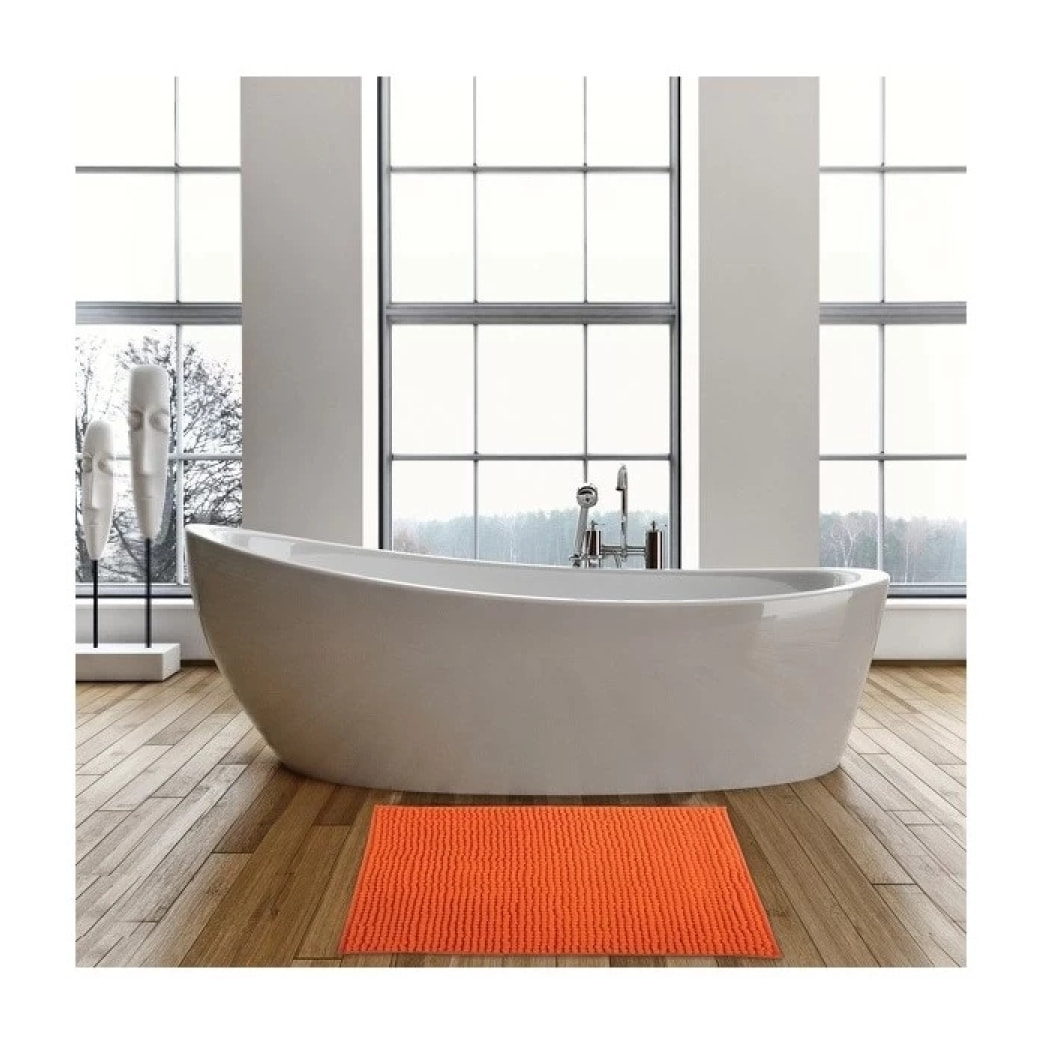 Tapis de bain Microfibre CHENILLE 40x60cm Orange MSV