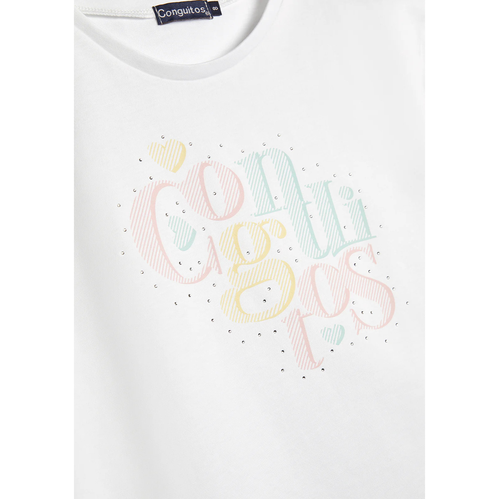 Camiseta de Niña de Algodón en Blanco