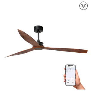 JUST FAN XL Ventilatore nero opaco/legno 178cm SMART