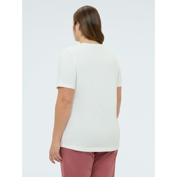 Fiorella Rubino - T-shirt in cotone con scritta Flower - Bianco