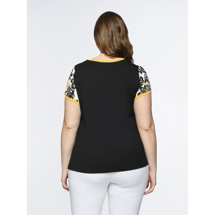 Fiorella Rubino - Blusa con estampado de flores - Negro