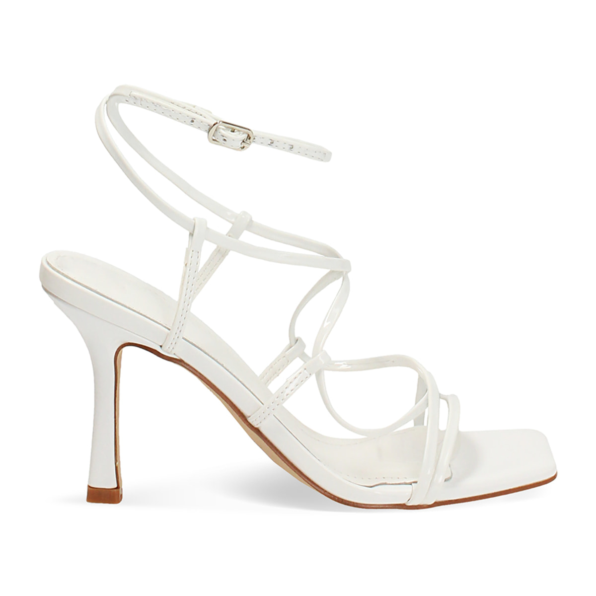 Sandalias blancas con tacón de 9 cm