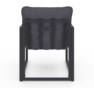 Salon de jardin Ozéa 4 places gris et cordage