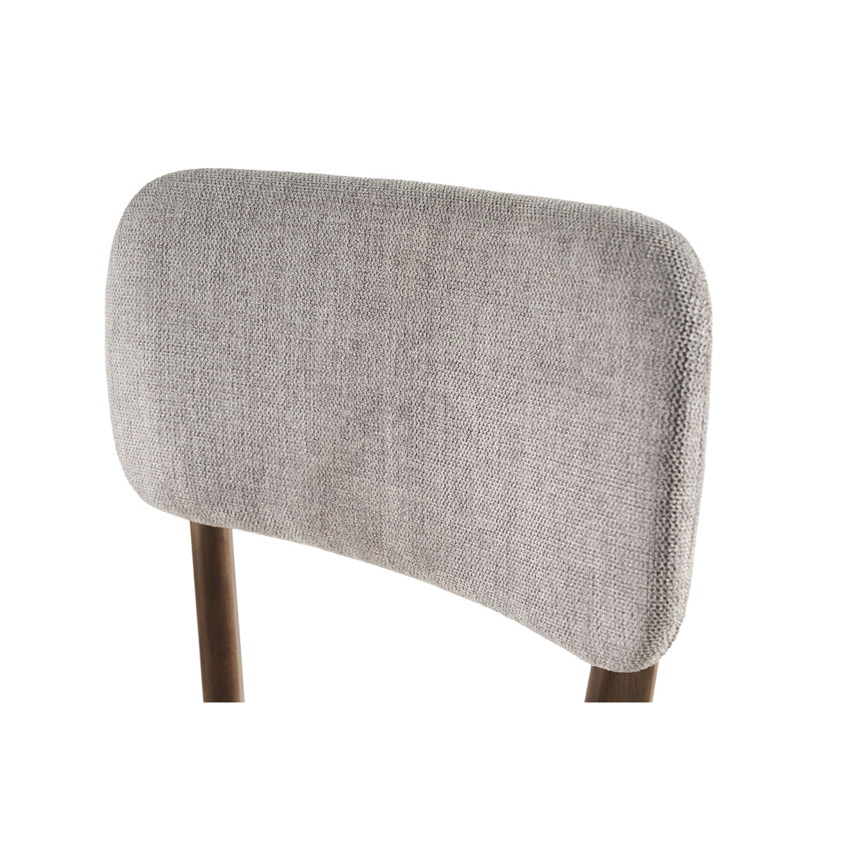 Chaises en tissu effet velours texturé gris et bois foncé (lot de 2) JOCA