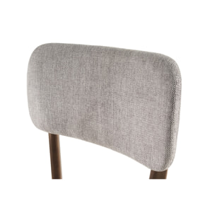 Chaises en tissu effet velours texturé gris et bois foncé (lot de 2) JOCA