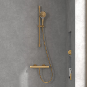 Mitigeur douche thermostatique Universal rond Or brossé