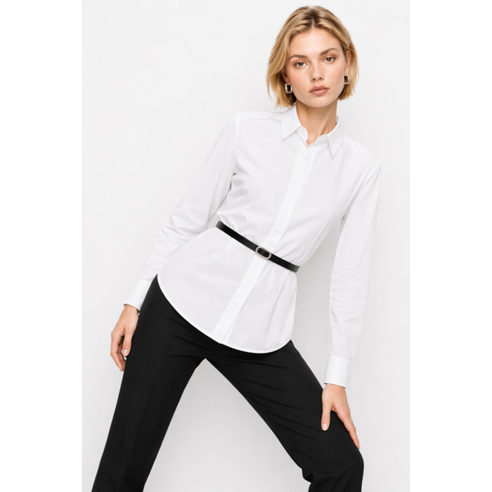 Kocca - Camicia in cotone a maniche lunghe con cintura Donna
