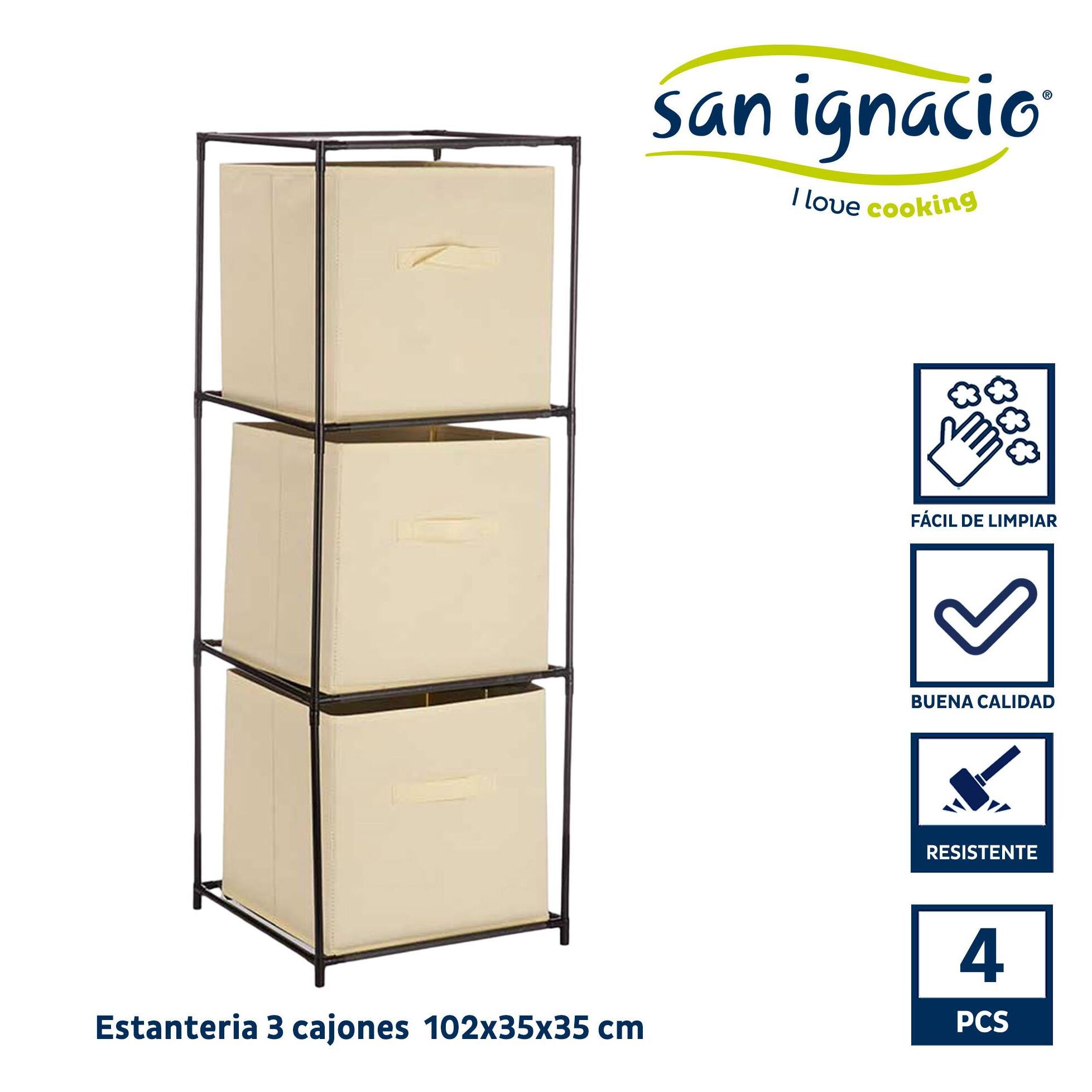 Estanteria 3 cajones tnt natural colección kipit