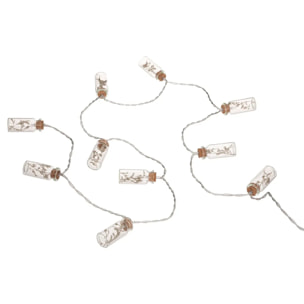 Guirlande "Fleur" LED 10 fleurs pile beige L165cm