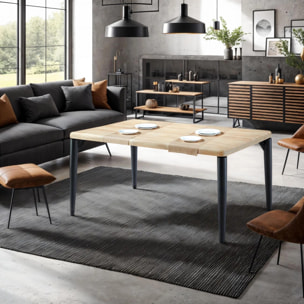 Mesa de comedor Padma 160 Negro - Roble