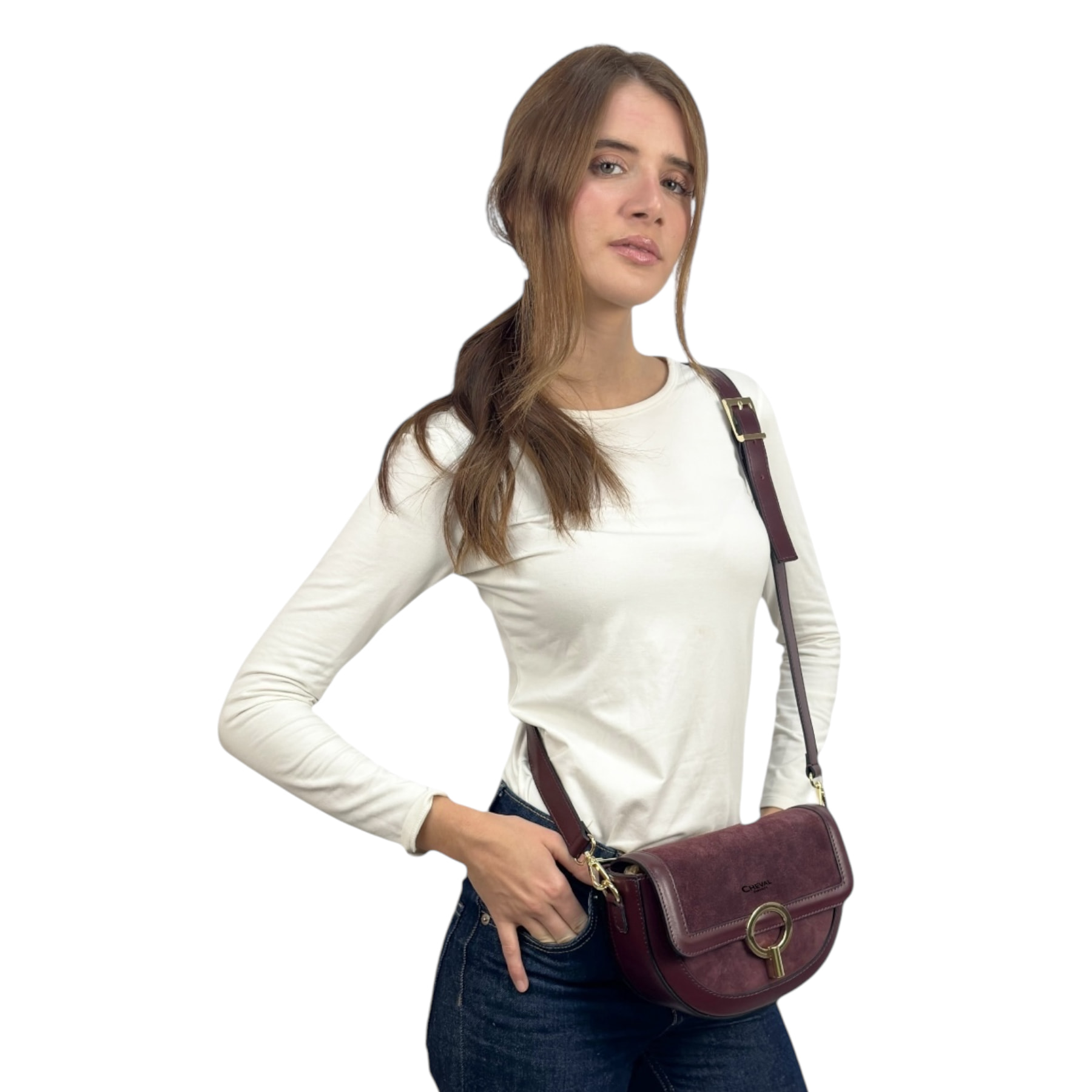 Borsa a tracolla Cheval Firenze Ambra F/W Bordeaux