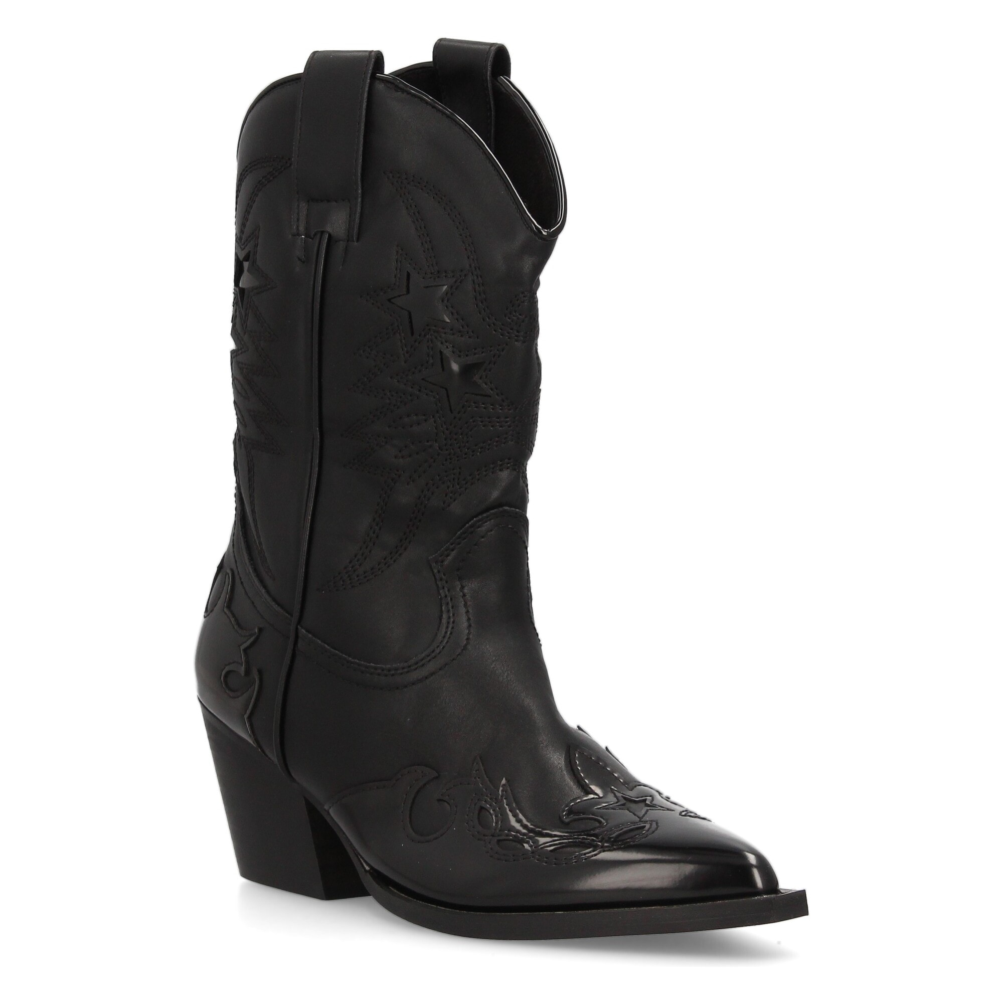Botín cowboy mujer con bordados y estrellas