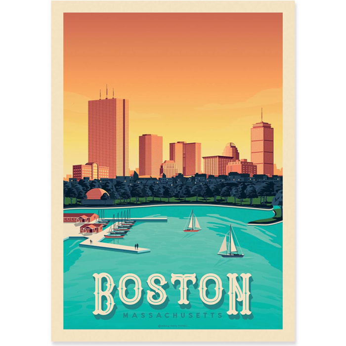 Affiche - Boston - Olahoop Travel Posters