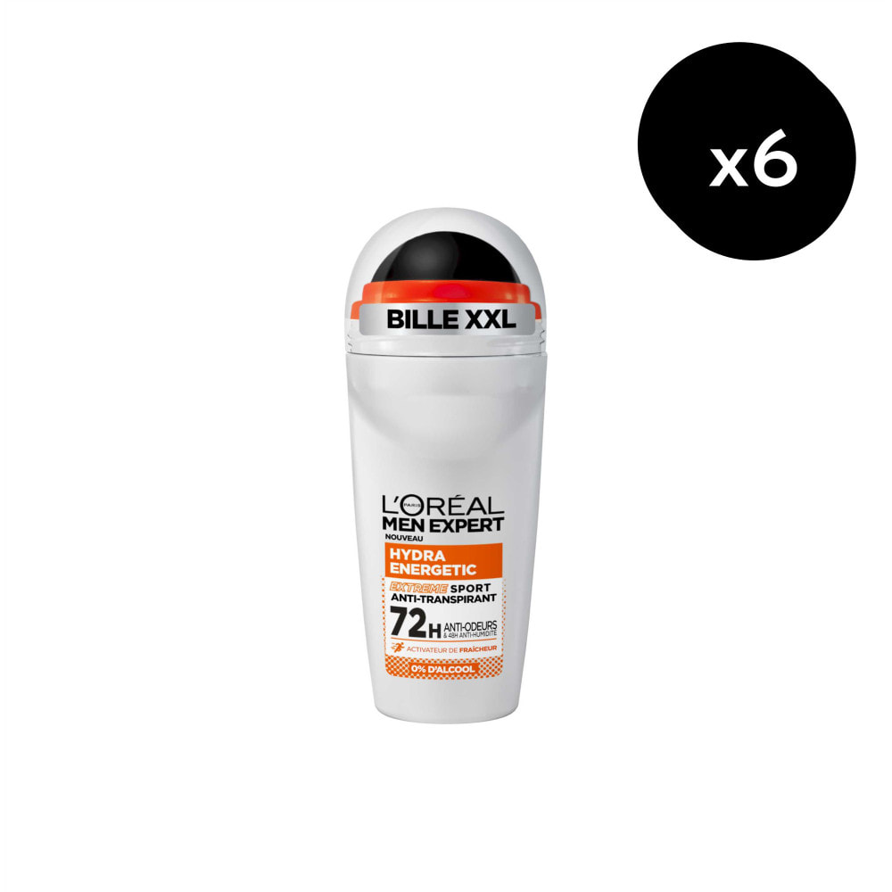 Lot de 6 - L'Oréal Paris Men Expert Hydra Energetic Déodorant Bille Anti-Transpirant Extreme Sport 50ml