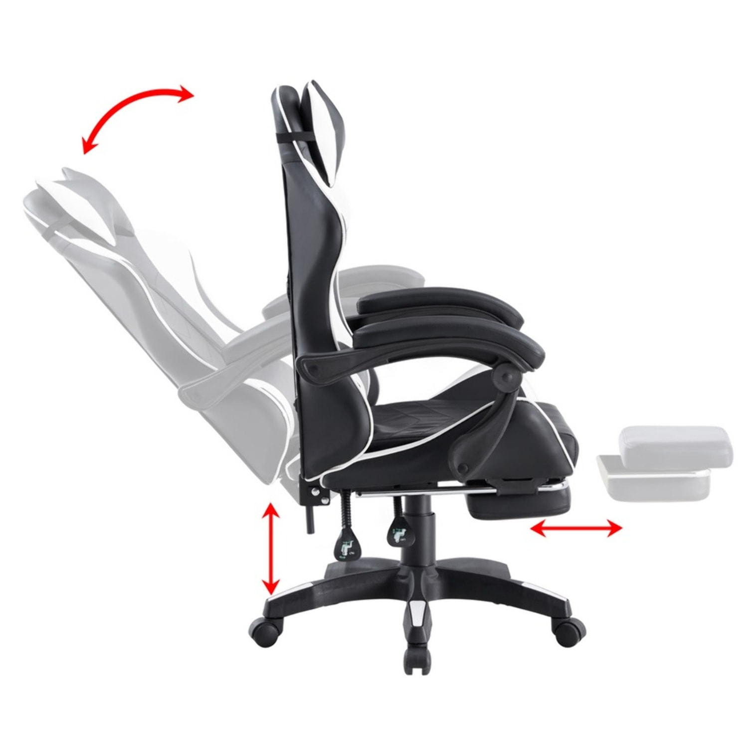 Sedia gaming racing da scrivania con schienale reclinabile