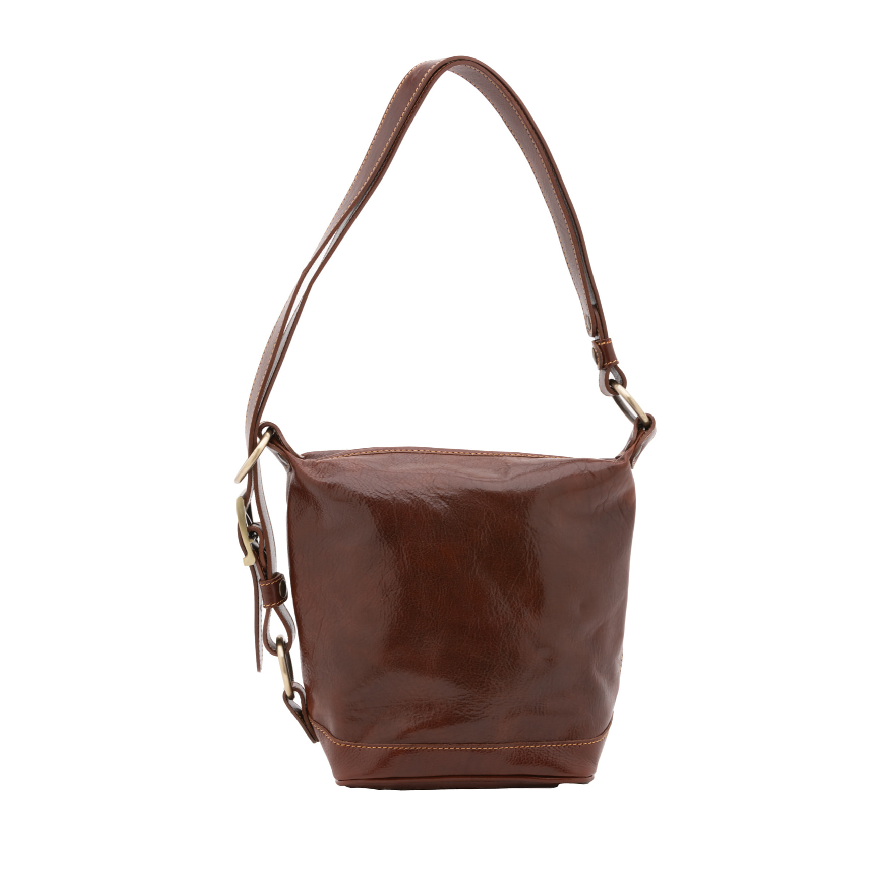 Borsa a secchiello  da donna In Vera pelle Made in Italy 25x28x14 cm