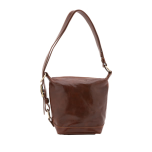 Borsa a secchiello  da donna In Vera pelle Made in Italy 25x28x14 cm