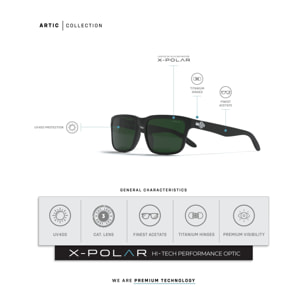 Gafas de Sol Uller Artic Black / Green para hombre y para mujer