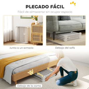 Barrera para Perros Plegable, 488x75 cm, Valla para Mascotas de 8 Paneles, Puerta con Cierre Doble, Barrera de Seguridad para Niños, Perros Pequeños y Medianos, para Escalera, Pasillo, Blanco