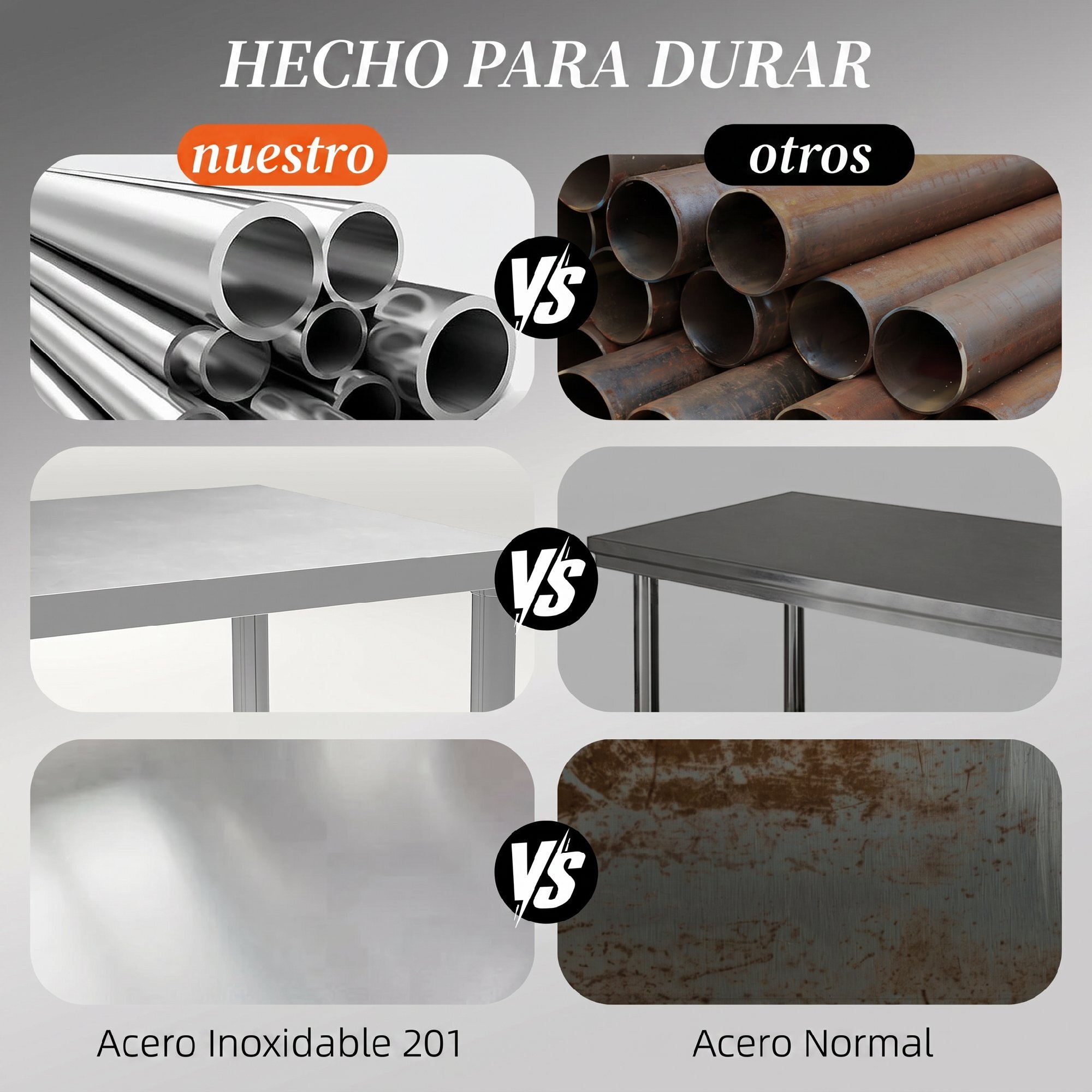 HOMCOM Mesa de Trabajo de Acero Inoxidable con 2 Estantes, Banco de Trabajo Taller Resistente para Cocina, Garaje, Carga 100 kg, 90x60x86 cm, Plata