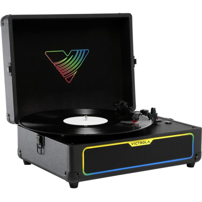 Platine vinyle VICTROLA GLOW FORMAT VALISE AVEC LEDS RGB