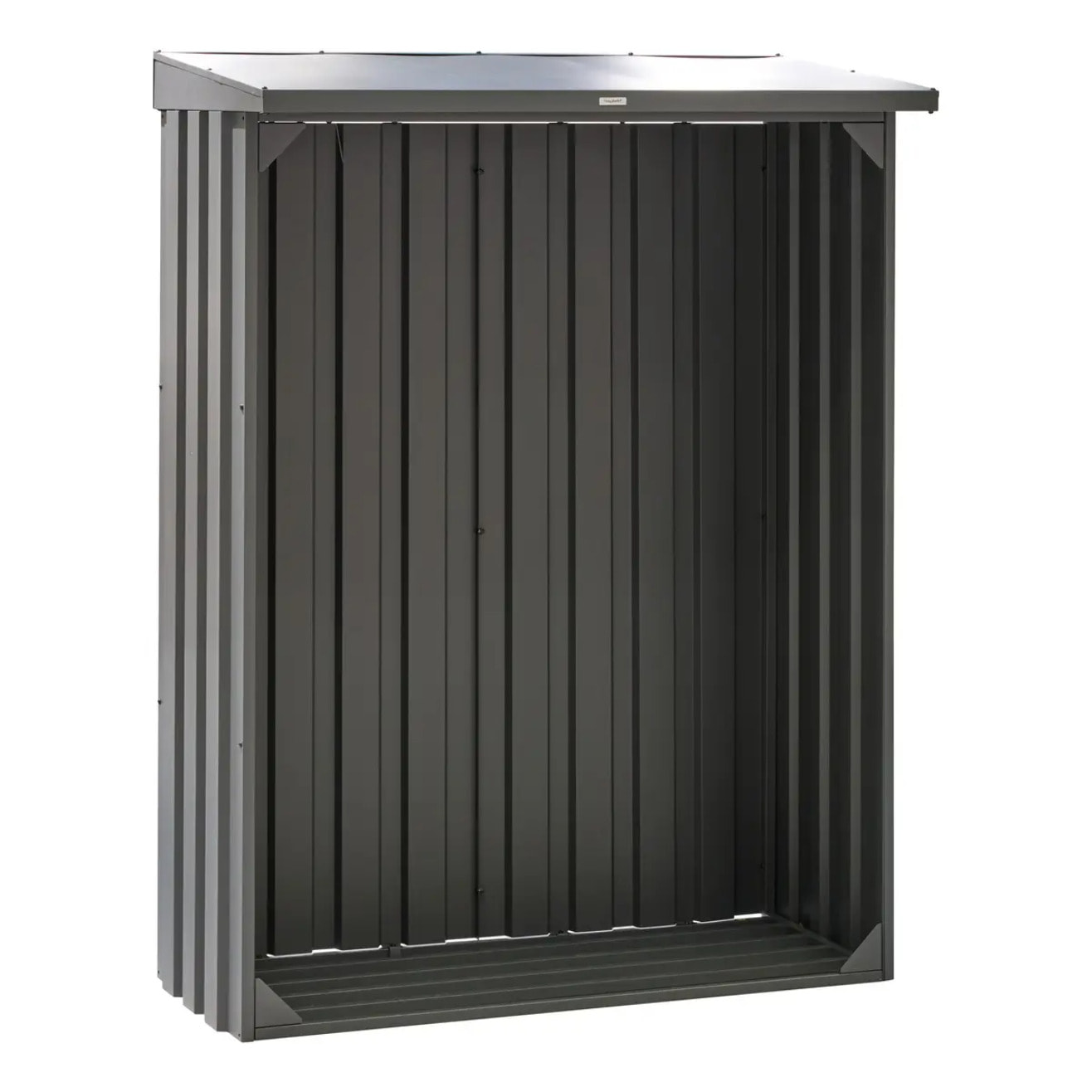 Abri à bûches Forgia gris graphite en acier galvanisé 150x60x200 cm