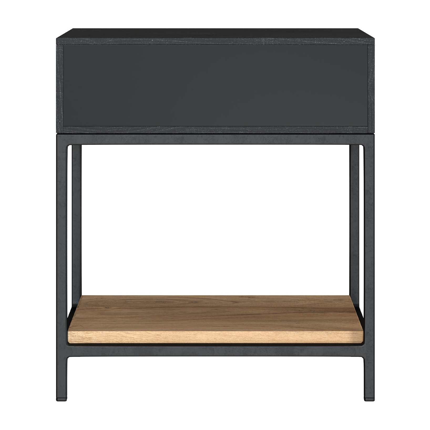 Table de chevet en bois et métal noir 1 tiroir - Jakson