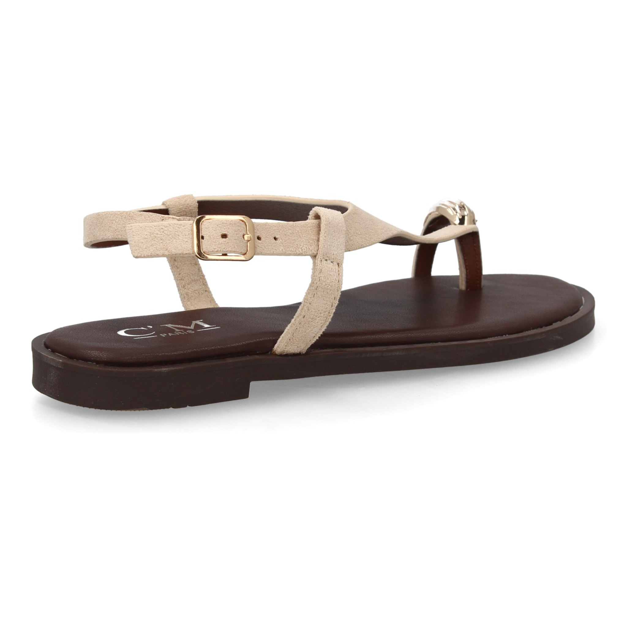 Sandalia plana empeine cubierto mujer