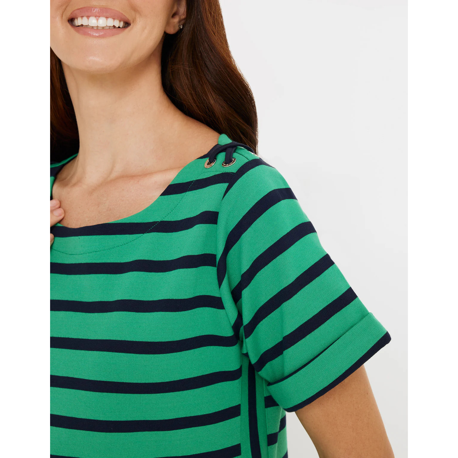 Vestido Corto Rayas Verde - Marini