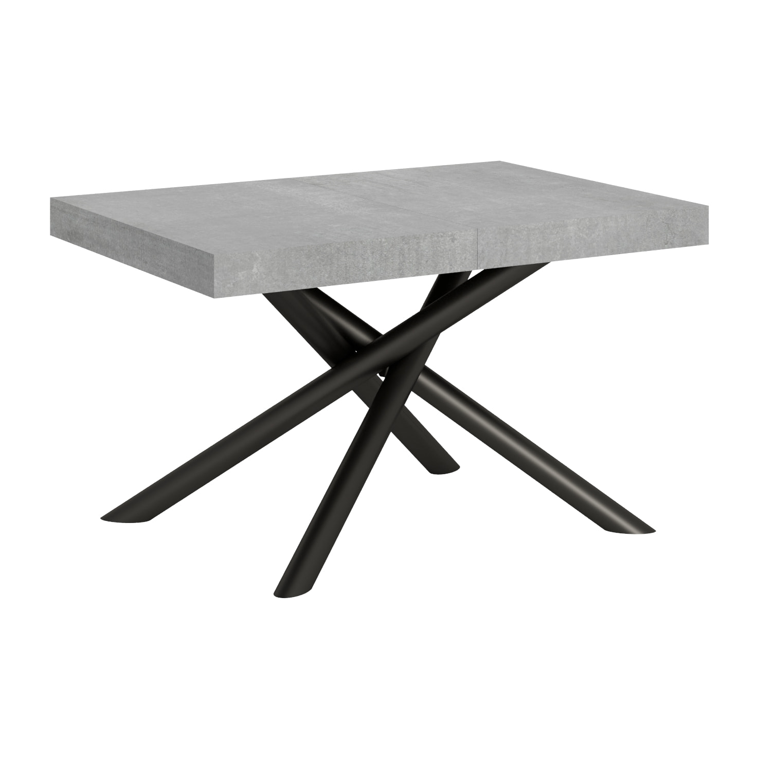 Table extensible 90x140/244 cm Famas Gris Béton cadre Anthracite