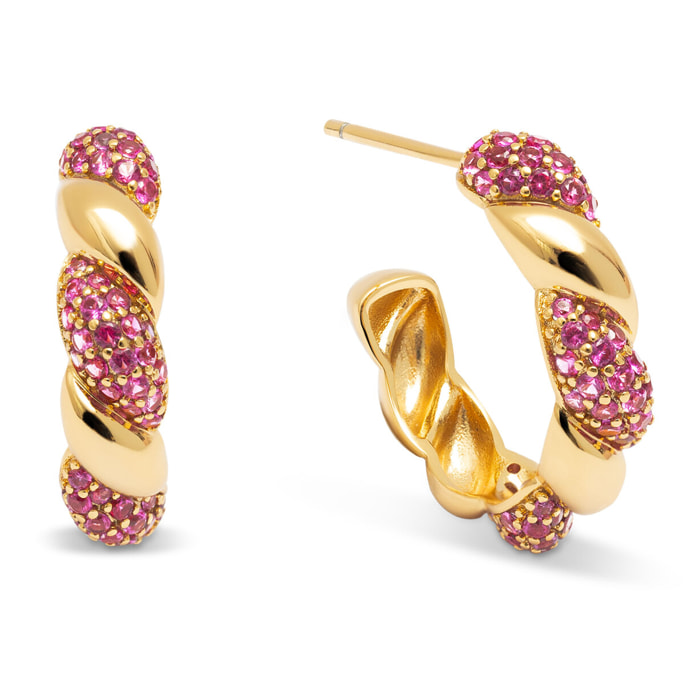 Pendientes Aro Twist Spark Baño Oro