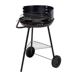 Parrilla de Carbón para Barbacoa de 40 cm - Tamaño Compacto, Grosor Resistente y Accesorios Prácticos incluidos