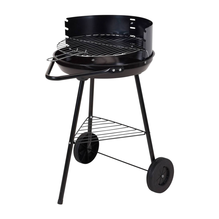 Parrilla de Carbón para Barbacoa de 40 cm - Tamaño Compacto, Grosor Resistente y Accesorios Prácticos incluidos