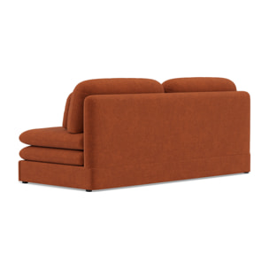 Ysal - canapé 3 places convertible déplimousse en velours texturé - Terracotta