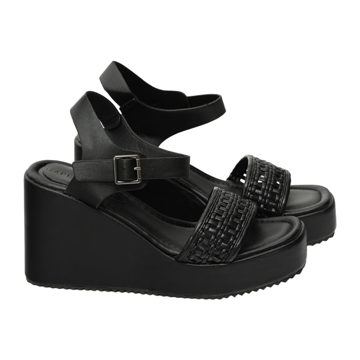 Sandali zeppa - tacco 9,50 cm - plateaux 3,0 cm