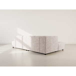 Curtis - canapé d'angle gauche 4 places sans accoudoir en tissu texturé - Taupe