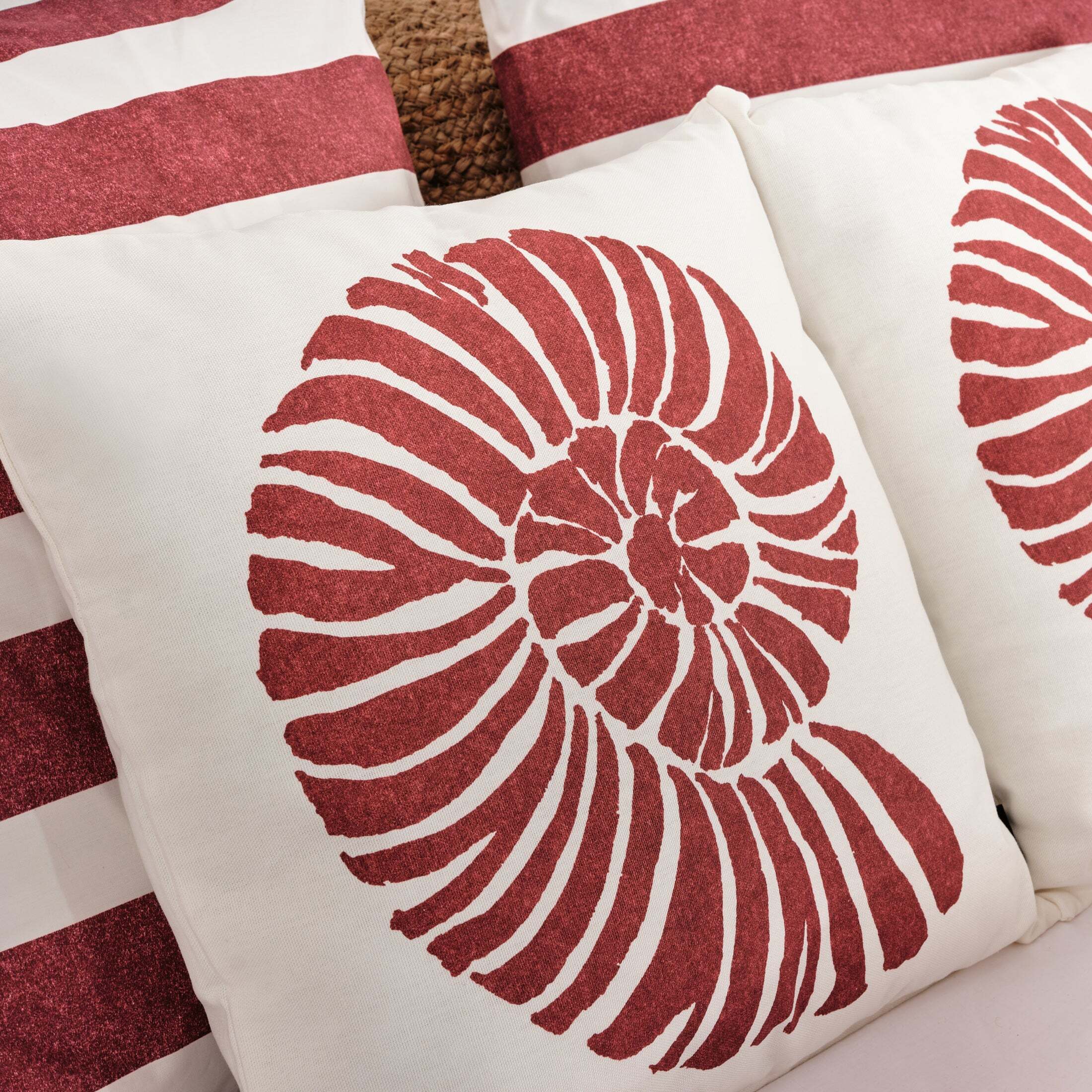 Housse de coussin 100 % coton 50x50 cm Nerja Rojo A