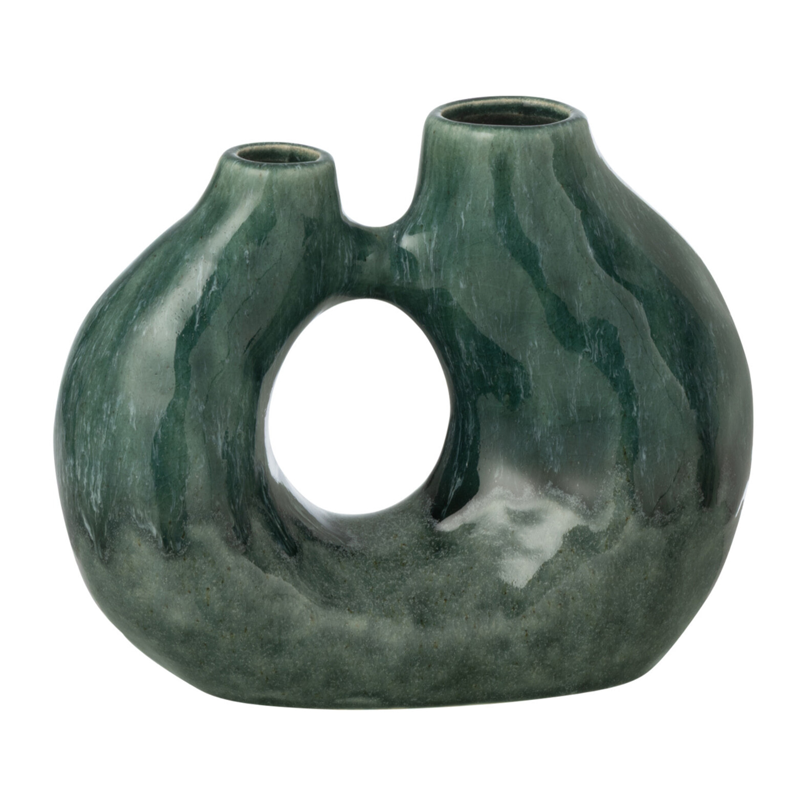 J-Line Vase Jeanne - grès - vert foncé - small